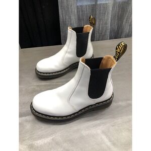 Dr Martens Chelsea Ankle Boots 2976 Smooth Leather White Women's Size 7 M